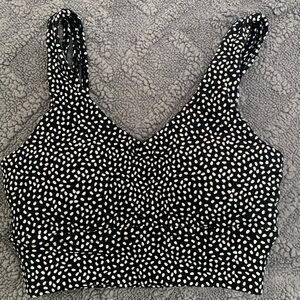 NWOT Buff Bunny Sports Bra Nubre black white dot XS
Black bossy print
